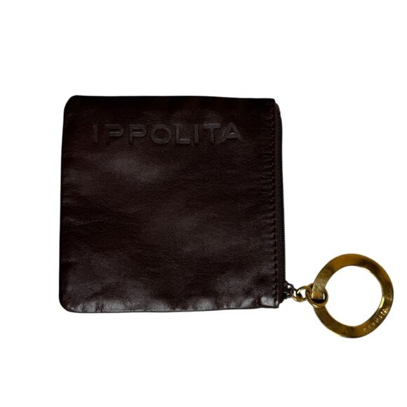 Ippolita Brown Leather Logo‎ Embossed Keychain Coin Pouch - Picture 7 of 7
